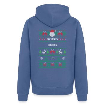 Un joyeux avocat - Veste à capuche bio Premium Unisexe - bleu pigeon - Dos - Nico (187cm)