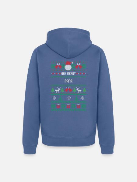 Ein fröhlicher Papa - Unisex Premium Bio Zip Hoodie - Taubenblau