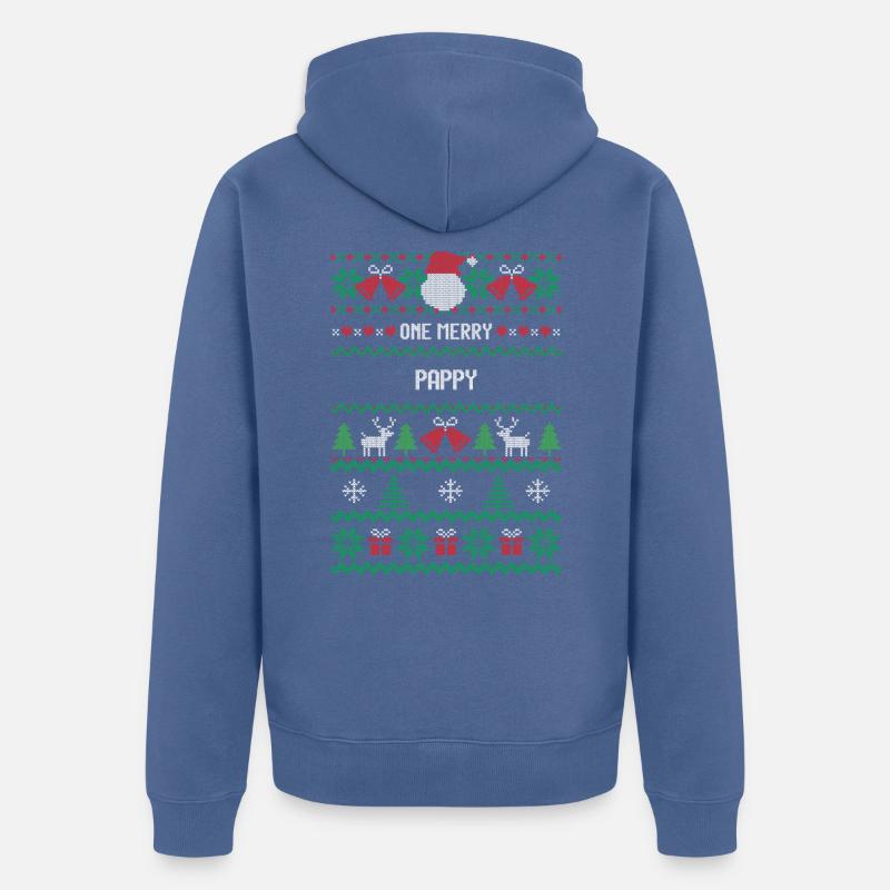 Un joyeux Pappy - Veste à capuche bio Premium Unisexe - bleu pigeon