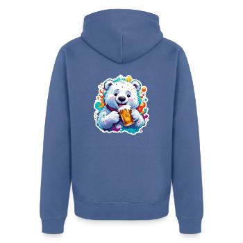 Ours polaire / Animal / Pôle Nord / hiver / enfantin / mignon - Veste à capuche bio Premium Unisexe - bleu pigeon - Dos - Nico (187cm)