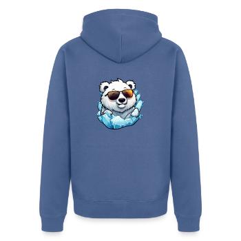 Ours polaire / Animal / Norpol / hiver / enfantin / mignon - Veste à capuche bio Premium Unisexe - bleu pigeon - Dos - Nico (187cm)