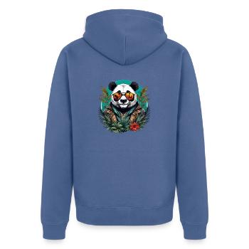 Tattoo / Tier / Kunst / cool / Comic / Panda - Unisex Premium Bio Zip Hoodie - Taubenblau - Hinten - Nico (187cm)