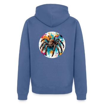 Araignée / Toile / Animal de compagnie / Reptile / Huit pattes - Veste à capuche bio Premium Unisexe - bleu pigeon - Dos - Nico (187cm)