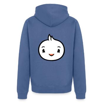 Bird Face Head Duck Cute Cute Friendly - Unisex Premium Organic Zip Hoodie - stone blue - Back - Nico (187cm)