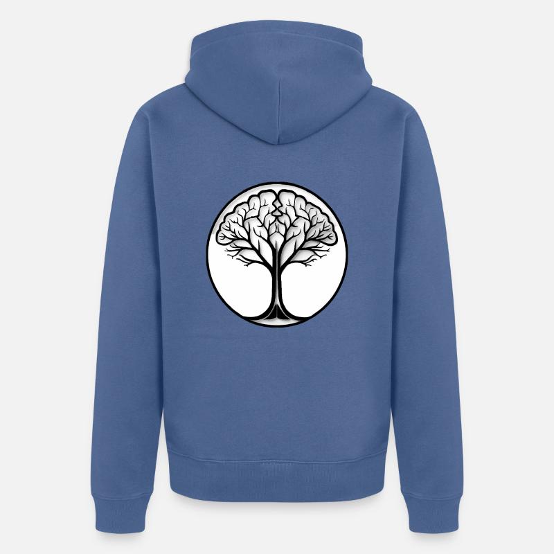 Brain Tree Logo - Mezmerizing Design - Unisex Premium Bio Zip Hoodie - Taubenblau