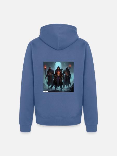 Amis guerriers oubliés - Veste à capuche bio Premium Unisexe - bleu pigeon