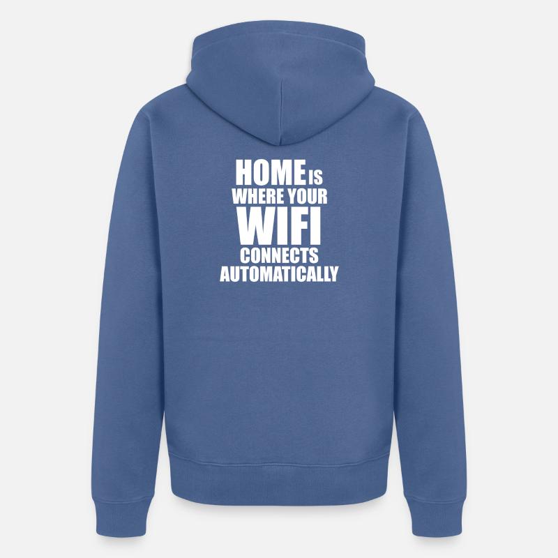 Linux Unix Wifi Coding Admin Spruch lustig - Unisex Premium Bio Zip Hoodie - Taubenblau