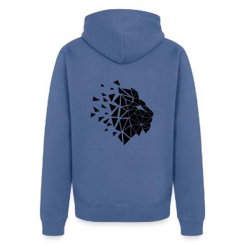 GéoLion - Veste à capuche bio Premium Unisexe - bleu pigeon - Dos - Nico (187cm)