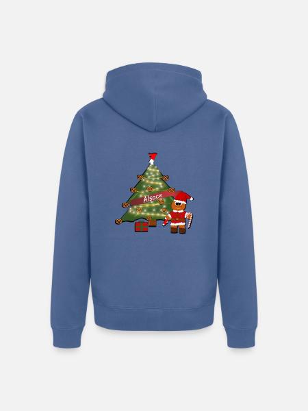 Elsässer Weihnachtsbaum - Unisex Premium Bio Zip Hoodie - Taubenblau