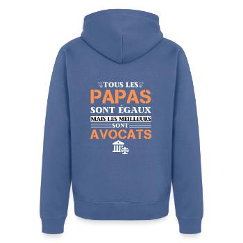 t-shirt Humour Avocat Cadeau meilleur Papa - Veste à capuche bio Premium Unisexe - bleu pigeon - Dos - Nico (187cm)
