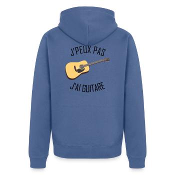 I can not have Guitar - Unisex Premium Organic Zip Hoodie - stone blue - Back - Nico (187cm)