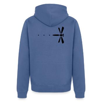 Libellule Manga - Veste à capuche bio Premium Unisexe - bleu pigeon - Dos - Nico (187cm)