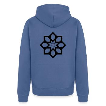 Star bismillah Ar Rahman Ar Rahim - Unisex Premium Organic Zip Hoodie - stone blue - Back - Nico (187cm)