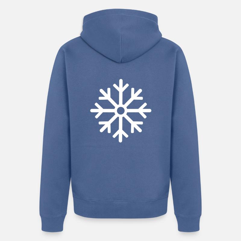 Flocon de neige - Veste à capuche bio Premium Unisexe - bleu pigeon