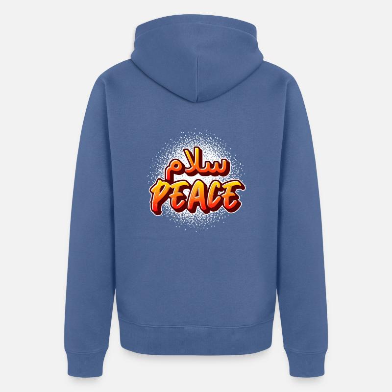 Salaam Peace Graffiti arabe - Veste à capuche bio Premium Unisexe - bleu pigeon