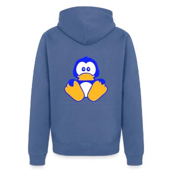Mignon Penguin Siège Bébé Enfant Tout-petit Timide - Veste à capuche bio Premium Unisexe - bleu pigeon - Dos - Nico (187cm)
