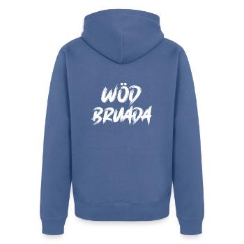 Wöd Bruada Österreich toller Bruder Österreich - Unisex Premium Bio Zip Hoodie - Taubenblau - Hinten - Nico (187cm)