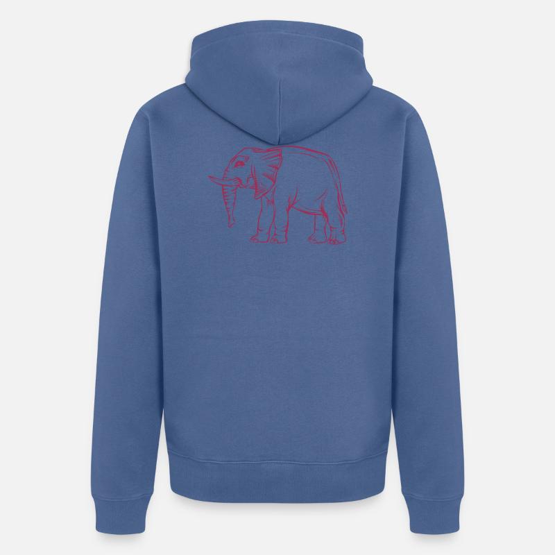 éléphant - Veste à capuche bio Premium Unisexe - bleu pigeon