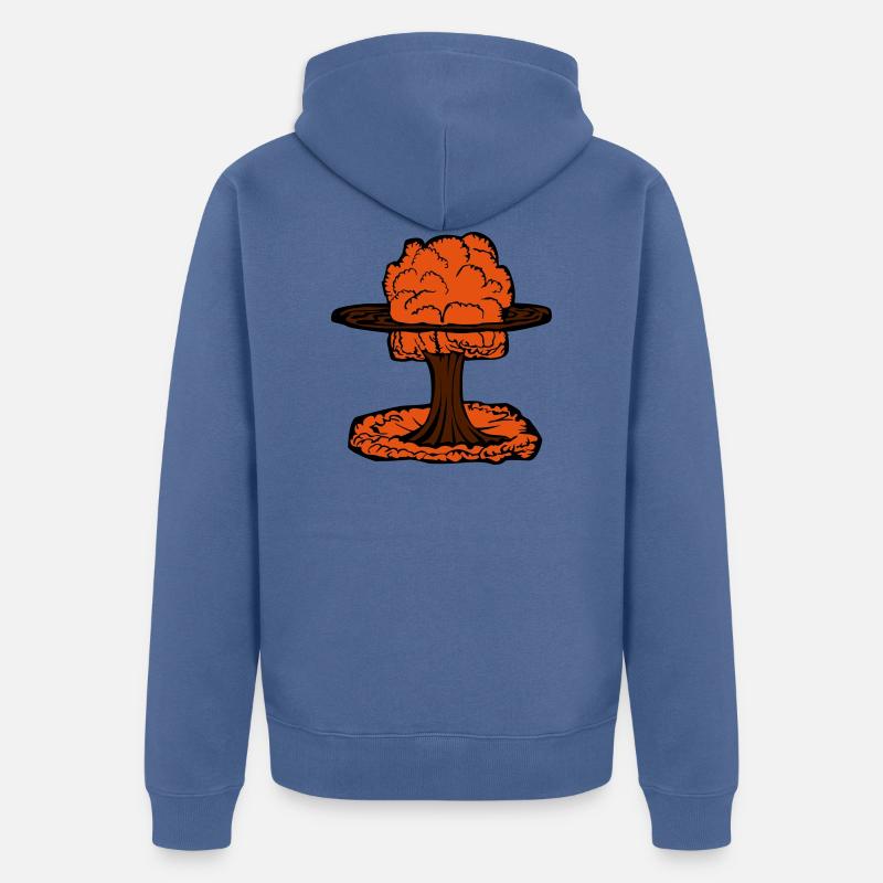 Nuage de champignon d'explosion nucléaire - Veste à capuche bio Premium Unisexe - bleu pigeon