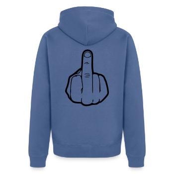 médius - Veste à capuche bio Premium Unisexe - bleu pigeon - Dos - Nico (187cm)