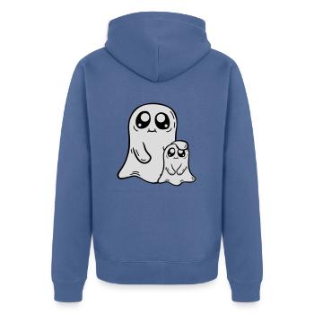 de famille Bande dessinée enfant - Veste à capuche bio Premium Unisexe - bleu pigeon - Dos - Nico (187cm)