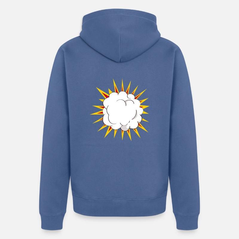 Nuage Cartoon Explosion - Veste à capuche bio Premium Unisexe - bleu pigeon