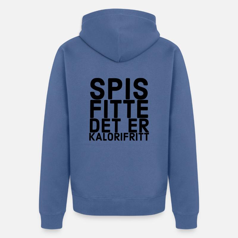 Mange de la chatte, c'est sans calories - Veste à capuche bio Premium Unisexe - bleu pigeon