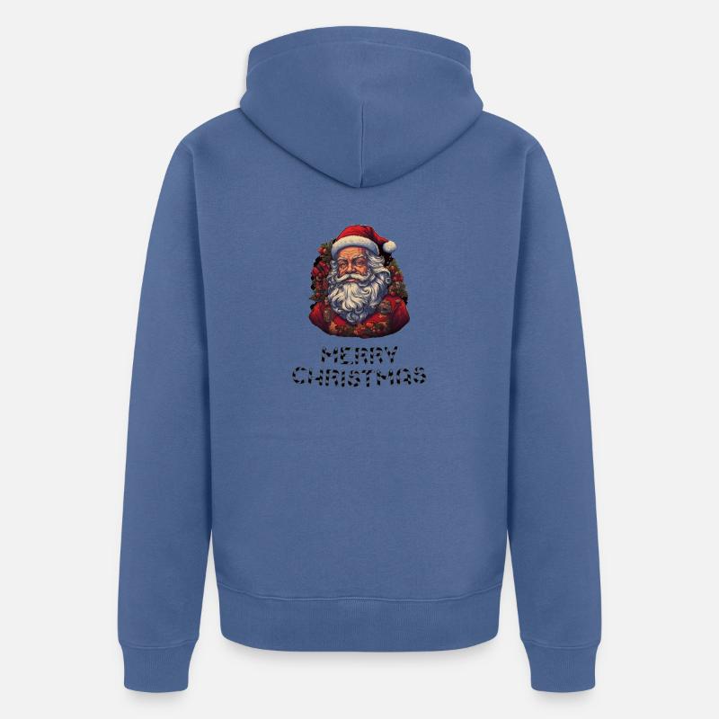 Père Noël - Marry Christmas - Veste à capuche bio Premium Unisexe - bleu pigeon