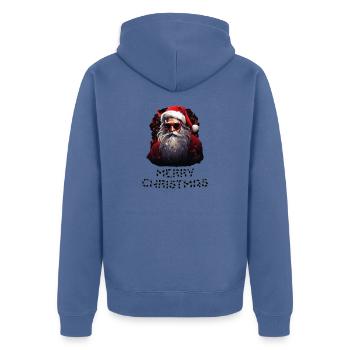 Santa Claus - Marry Christmas - Unisex Premium Organic Zip Hoodie - stone blue - Back - Nico (187cm)