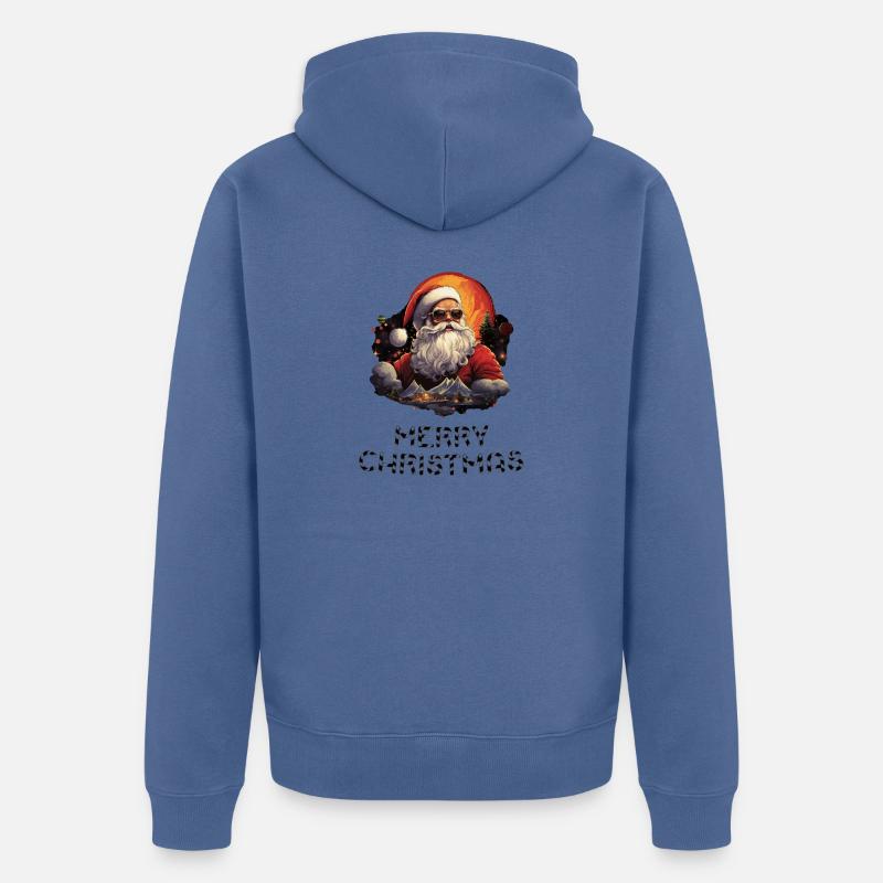 Père Noël - Marry Christmas - Veste à capuche bio Premium Unisexe - bleu pigeon