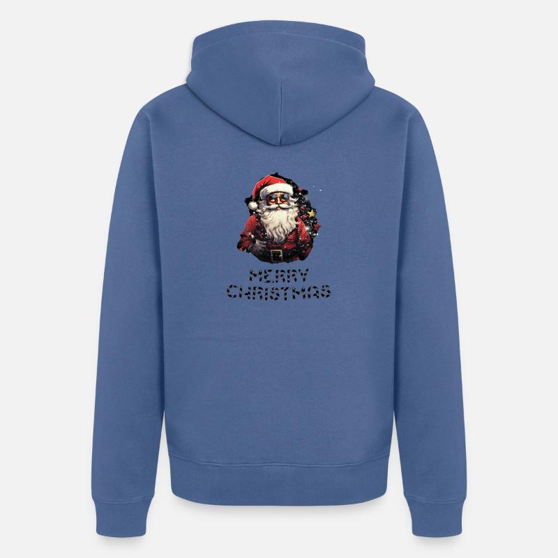 Père Noël - Marry Christmas - Veste à capuche bio Premium Unisexe - bleu pigeon