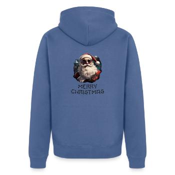 Santa Claus - Marry Christmas - Unisex Premium Organic Zip Hoodie - stone blue - Back - Nico (187cm)