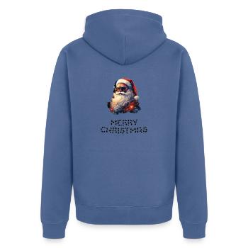Santa Claus - Marry Christmas - Unisex Premium Organic Zip Hoodie - stone blue - Back - Nico (187cm)