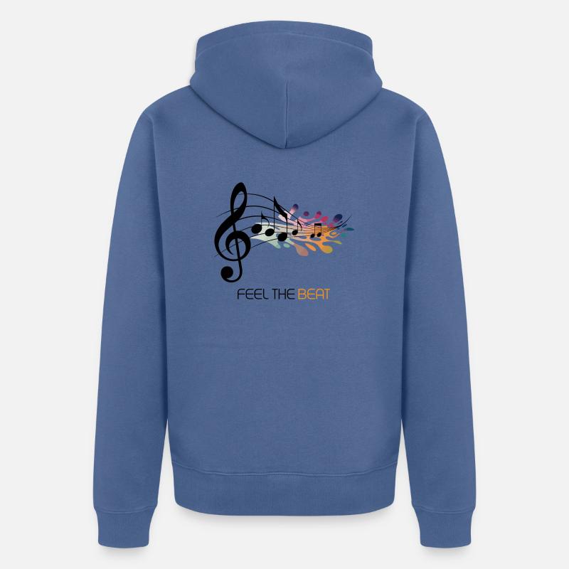Feel the Beat – Clé abstraite - Veste à capuche bio Premium Unisexe - bleu pigeon