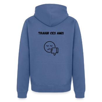 t-shirt original - Veste à capuche bio Premium Unisexe - bleu pigeon - Dos - Nico (187cm)