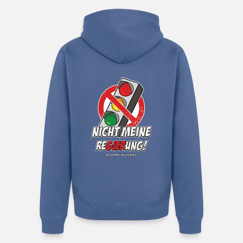 Pas mon gouvernement - Veste à capuche bio Premium Unisexe - bleu pigeon