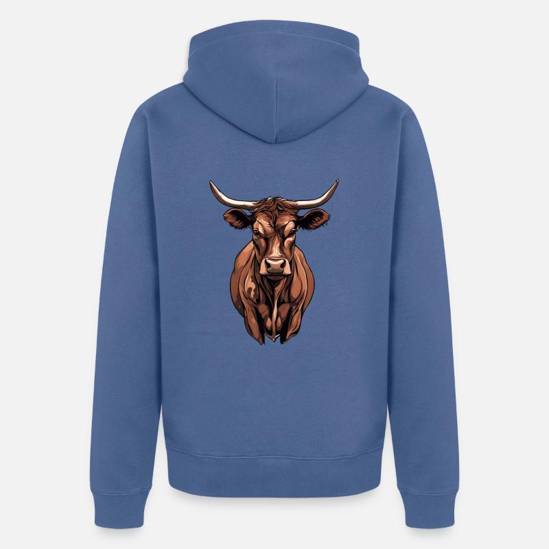 Vache - Veste à capuche bio Premium Unisexe - bleu pigeon
