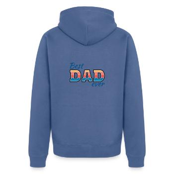Best Dad Always Father's Day Man Christmas - Unisex Premium Organic Zip Hoodie - stone blue - Back - Nico (187cm)