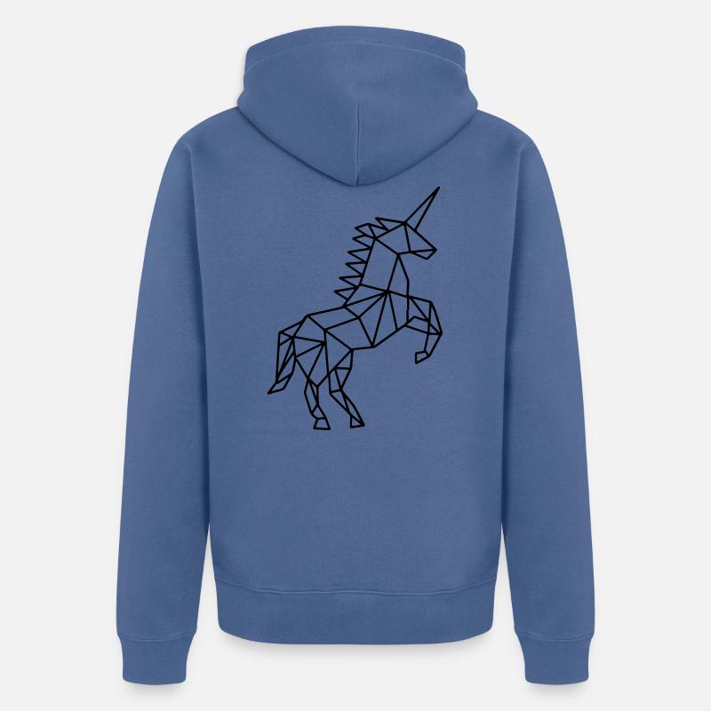 licorne - Veste à capuche bio Premium Unisexe - bleu pigeon