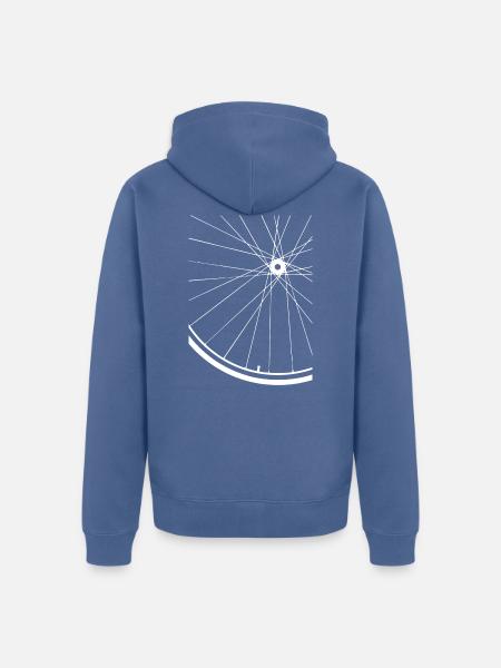 Rennrad Felge - Unisex Premium Bio Zip Hoodie - Taubenblau