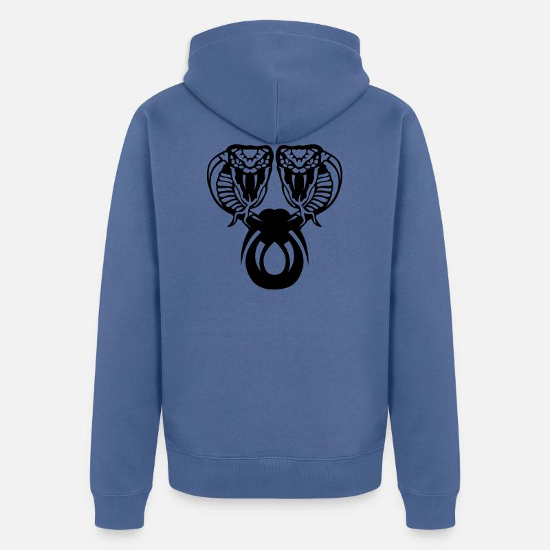 serpent cobra double tete - Veste à capuche bio Premium Unisexe - bleu pigeon