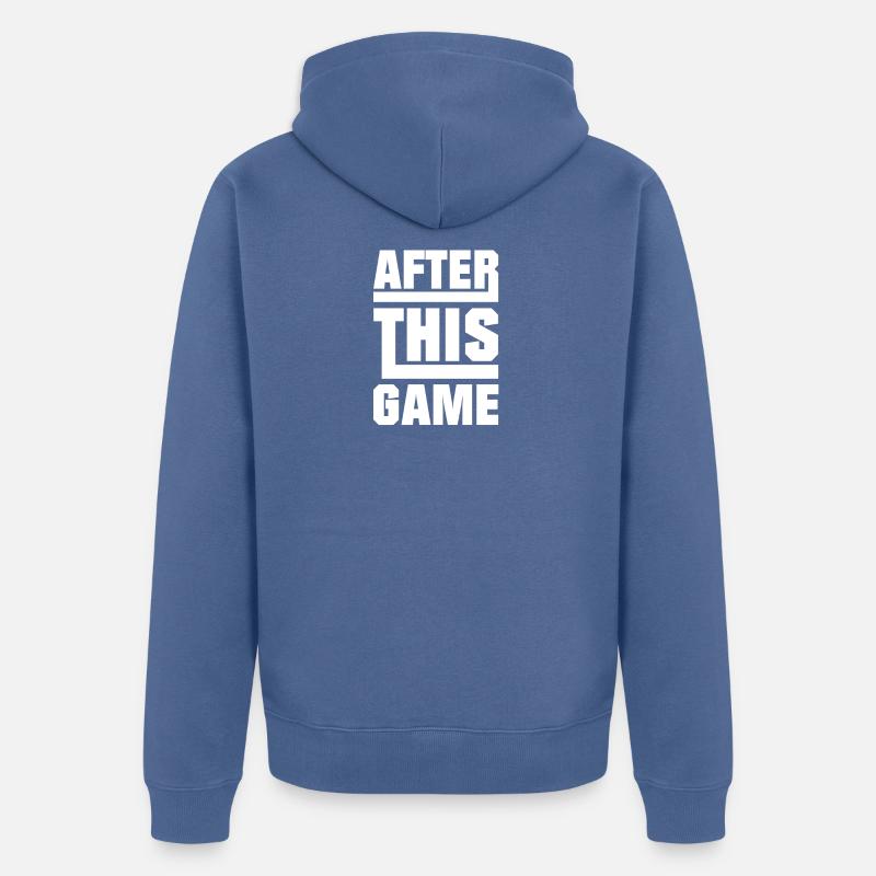 Après ce jeu - jeu - Veste à capuche bio Premium Unisexe - bleu pigeon