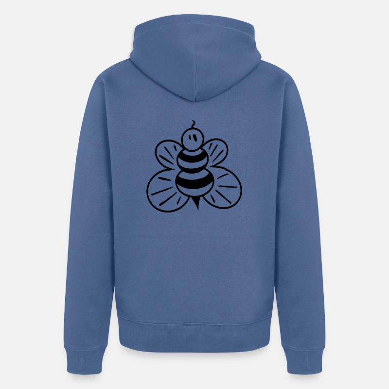 FlyBee - Unisex Premium Bio Zip Hoodie - Taubenblau