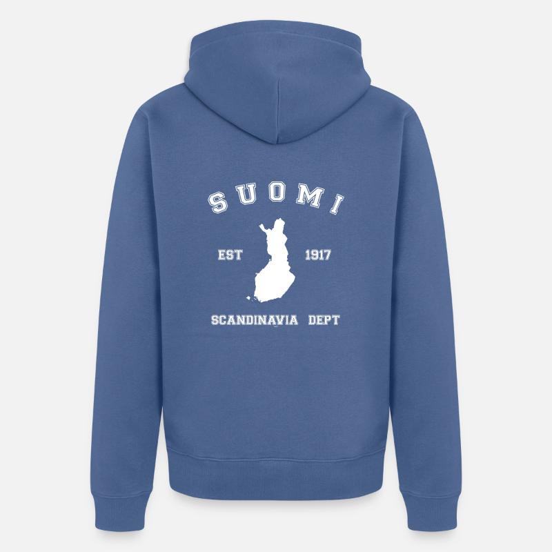 Suomi - Veste à capuche bio Premium Unisexe - bleu pigeon