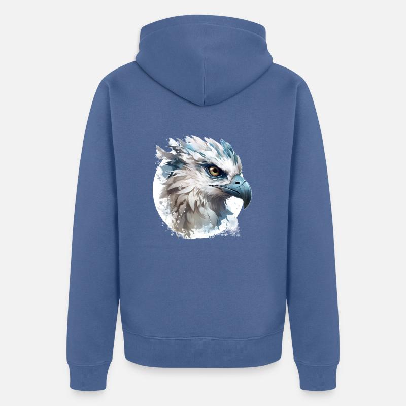 Eagle graph - Veste à capuche bio Premium Unisexe - bleu pigeon