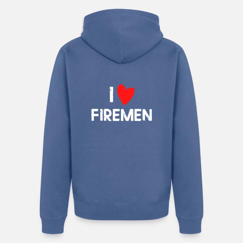 j'adore les pompiers - Veste à capuche bio Premium Unisexe - bleu pigeon