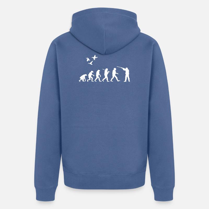 Evolution chasseur - Veste à capuche bio Premium Unisexe - bleu pigeon