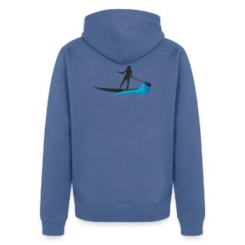 Stand up Paddle Shirt & cadeau SUP Board - Veste à capuche bio Premium Unisexe - bleu pigeon - Dos - Nico (187cm)