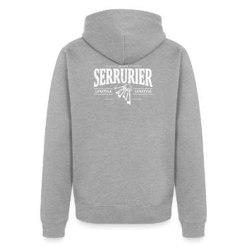 Serrurier - Veste à capuche bio Premium Unisexe - gris chiné - Dos - Nico (187cm)