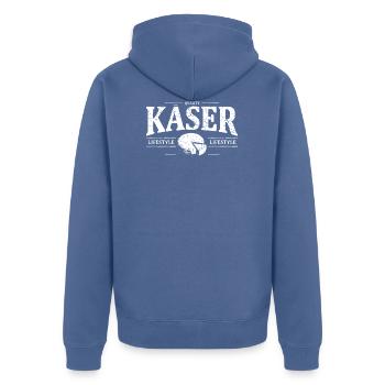 Käser - Unisex Premium Bio Zip Hoodie - Taubenblau - Hinten - Nico (187cm)